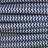 Blue & White Braided Herringbone Pendant Cable