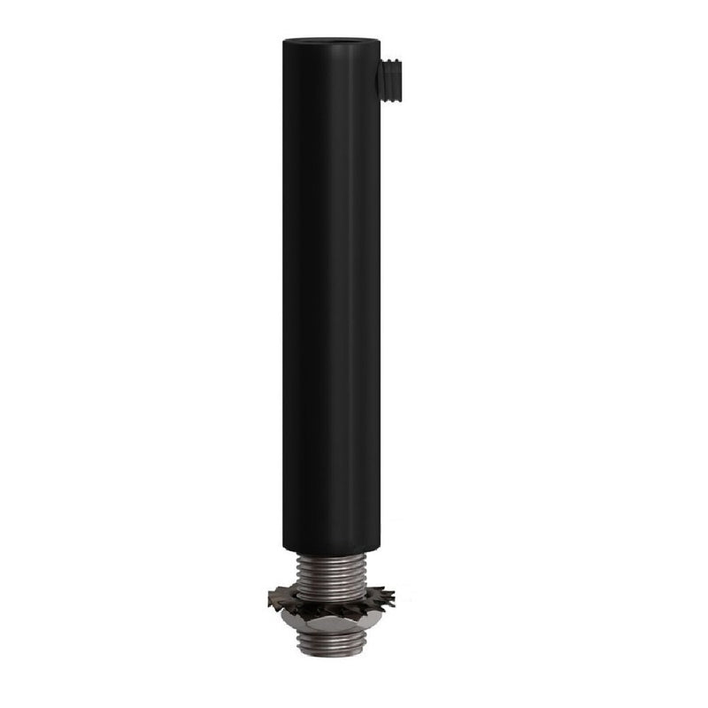 Lamparte SERM4-VN Black Metal 7cm Long Cylindrical Cord Grip for 10mm Hole