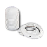 White ABS ES E27 Snap On Threaded Lampholder & 2 Wide Shade Rings