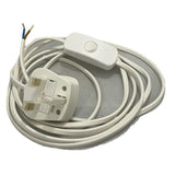 White Pre-Made 2 Core Cable with Plug & Inline Switch