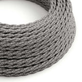 Grey Linen Braided Twist Vintage Pendant Cable