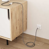 Grey Linen Twisted Retro Electrical Cable 3 Core